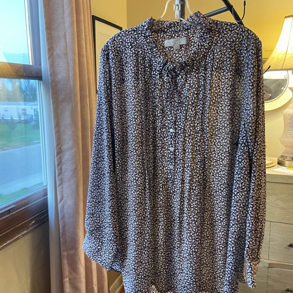 Women’s long sleeve blouse with a pleated